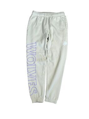 Darc Sport SHE Women’s XS Jogger Sweatpants Cream/Purple Gym Workout Fleece Wolf